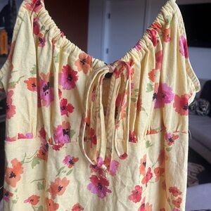 Cute mini yellow summer dress